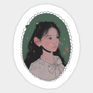 girl in a picture frame Sticker